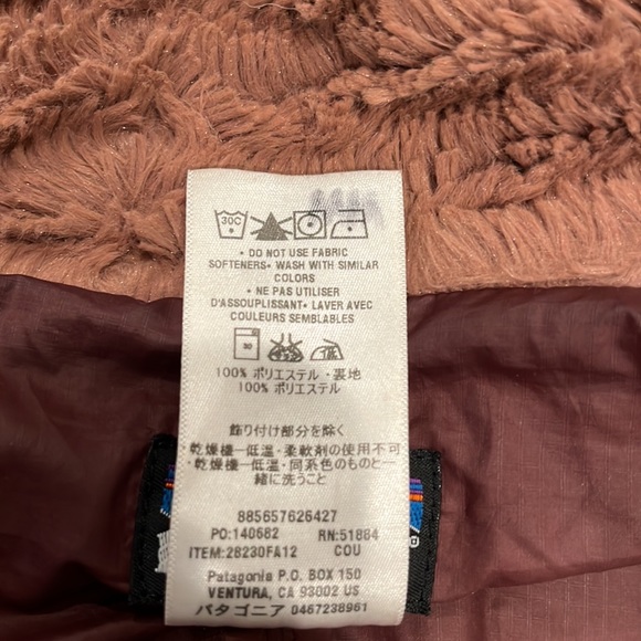 Patagonia long sleeve button & zip long  flared sleeve jacket soft & fuzzy L tan - Picture 10 of 13